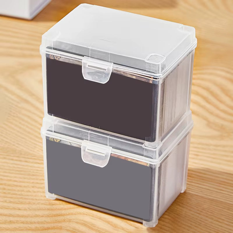 1/2Pcs Card Storage Box for Game Cards Trading Cards Sports Cards Playing Card Case Clear Stackable Card Storage Box