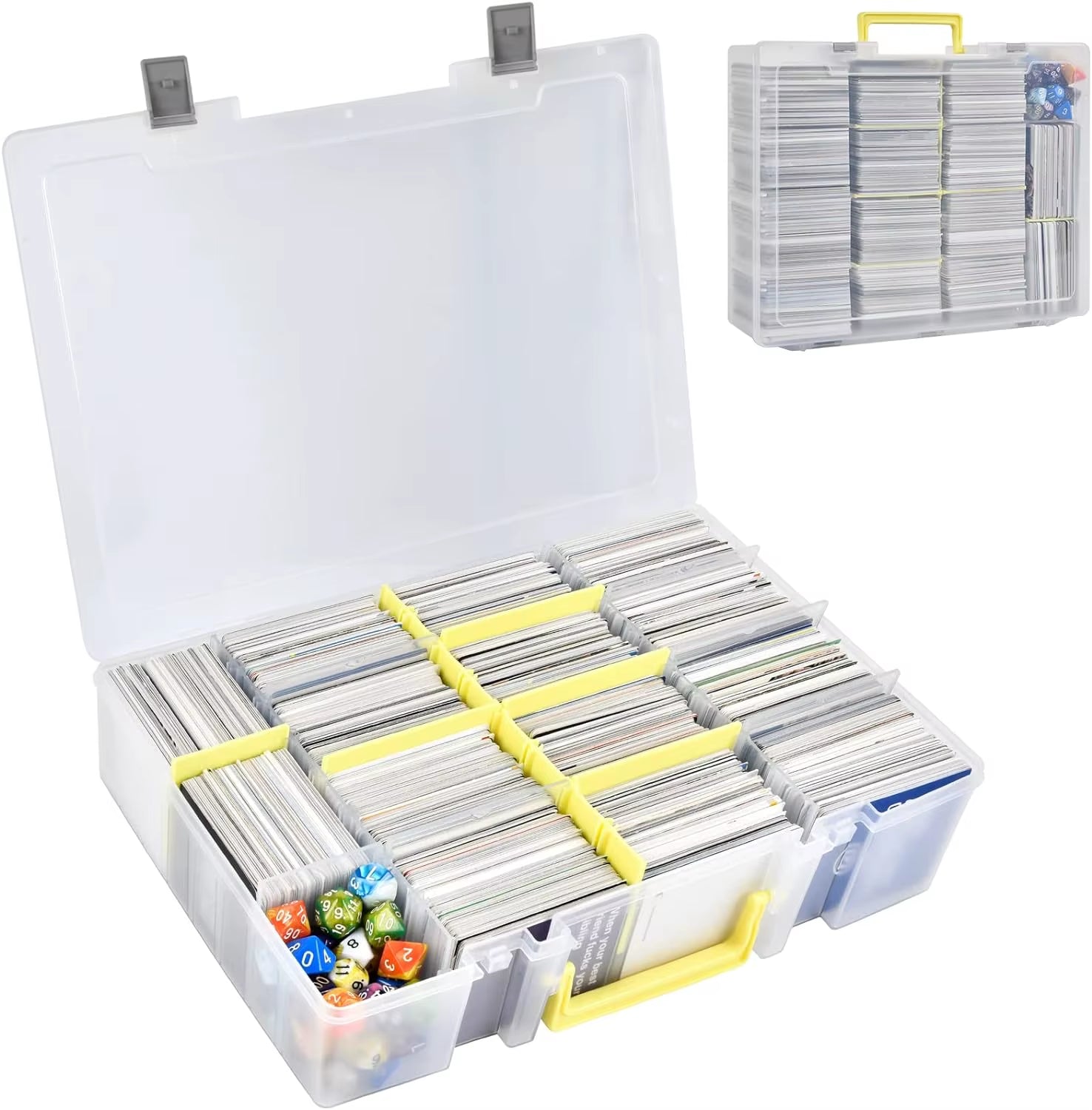 Trading Card Storage Box, 2300+ Playing Card Case Holder Organizer Compatible with PM Tcg/For Yugioh/For Cah/For Phase 10