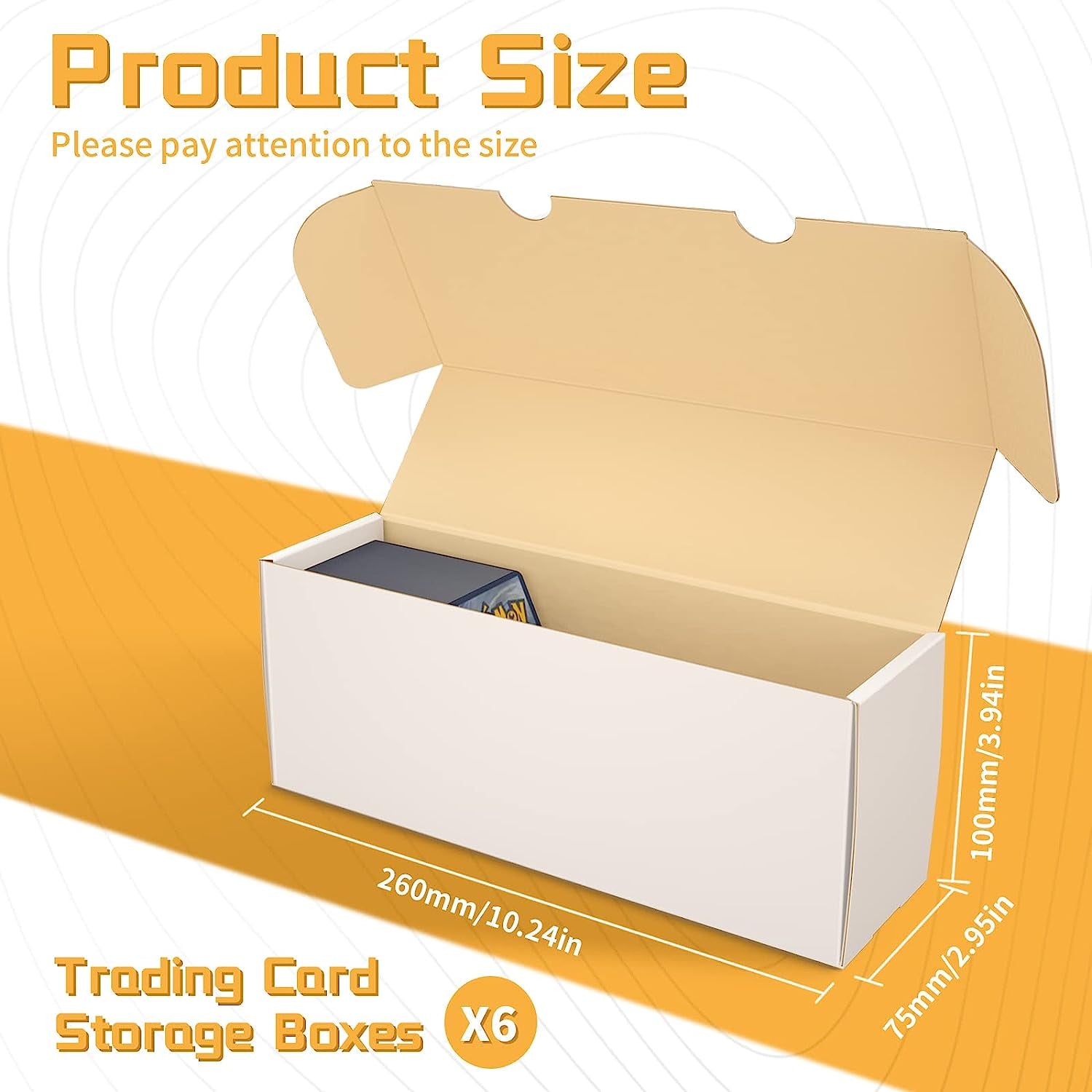 Sports Card Storage Boxes, 6-Pack Cardboard Card Storage Box for Baseball Cards