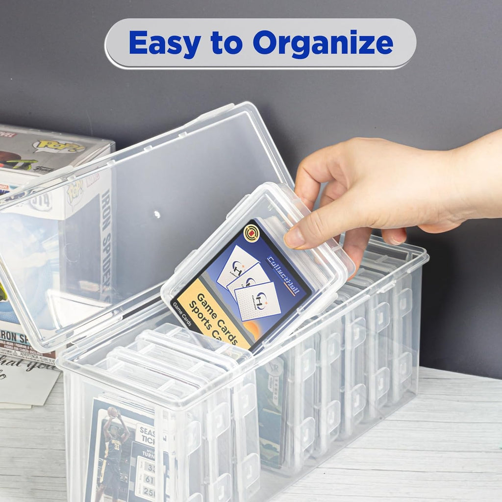 10 PCS Trading Card Storage Box Set, Plastic Top Loaders Storage Box, Fit for St