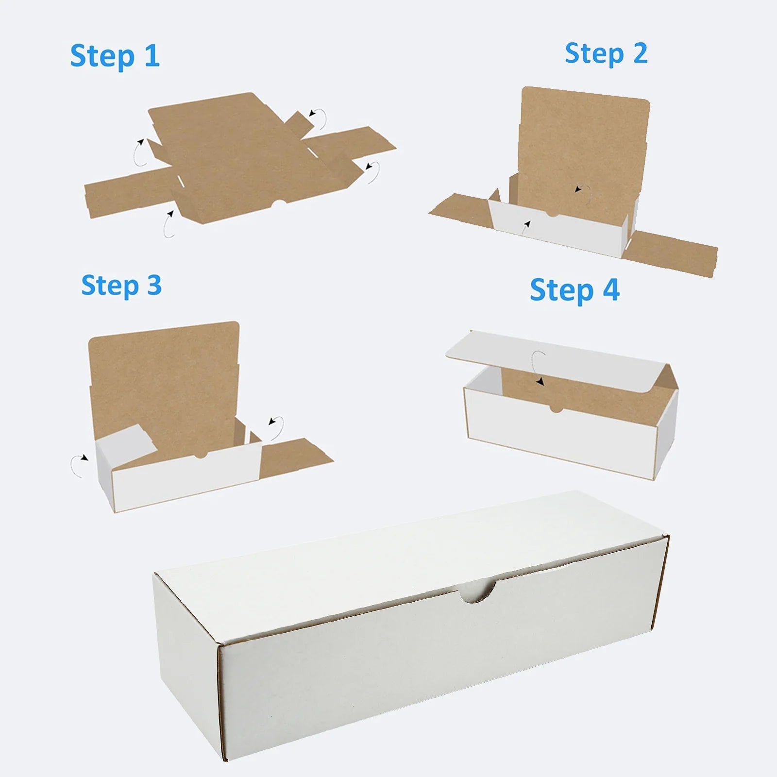 Cardboard Boxes for Trading Cards,Baseball,Football,Basketball,Hockey, Sportscards,Trading Card Storage Box for Toploader Full Lid-Corrugated Cardboard Storage Boxes(4-Pack, White)