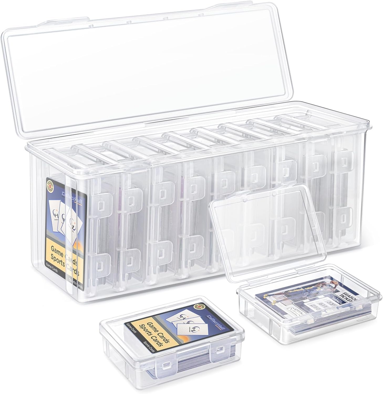 10 PCS Trading Card Storage Box Set, Plastic Top Loaders Storage Box, Fit for St