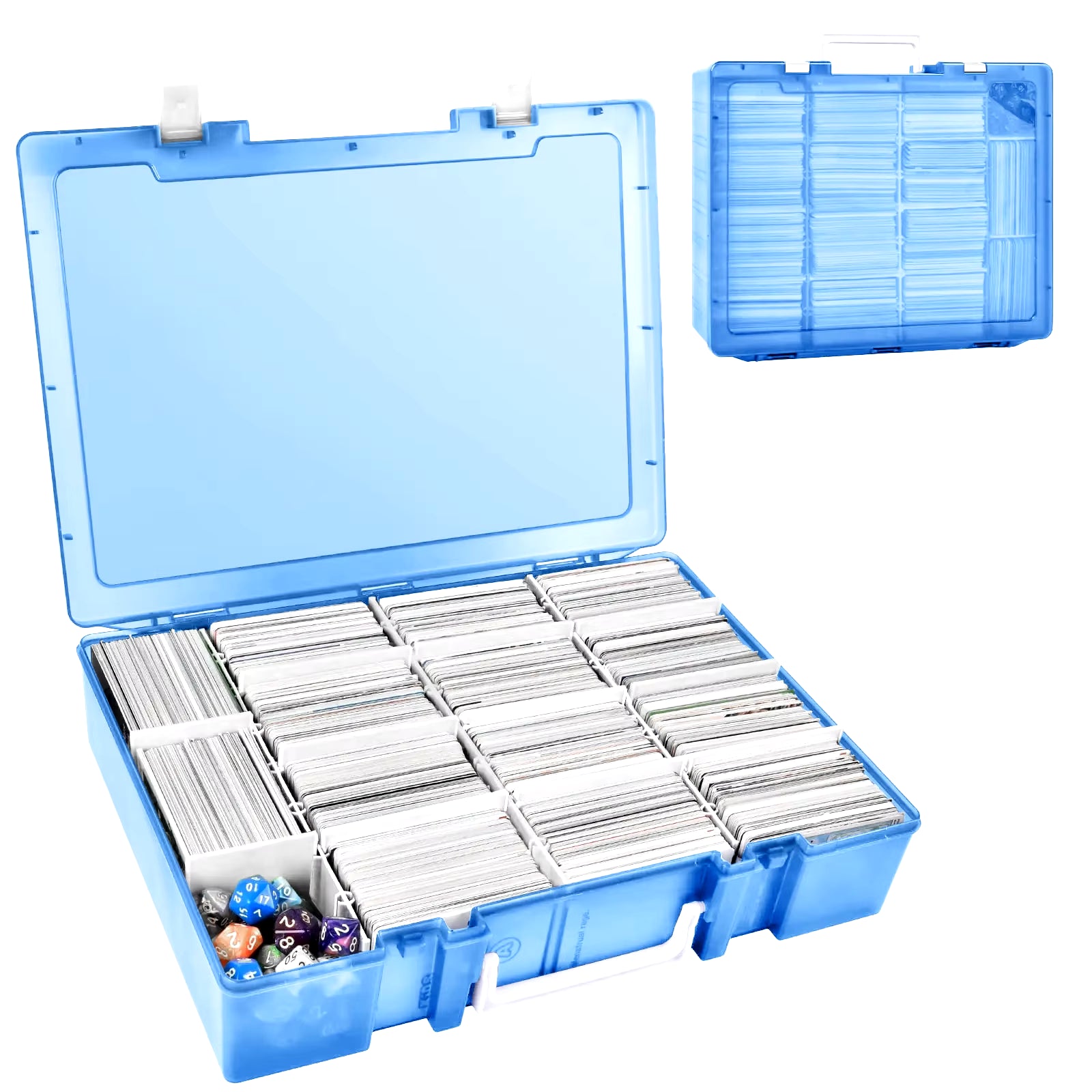 Trading Card Storage Box, 2300+ Playing Card Case Holder Organizer Compatible with PM Tcg/For Yugioh/For Cah/For Phase 10