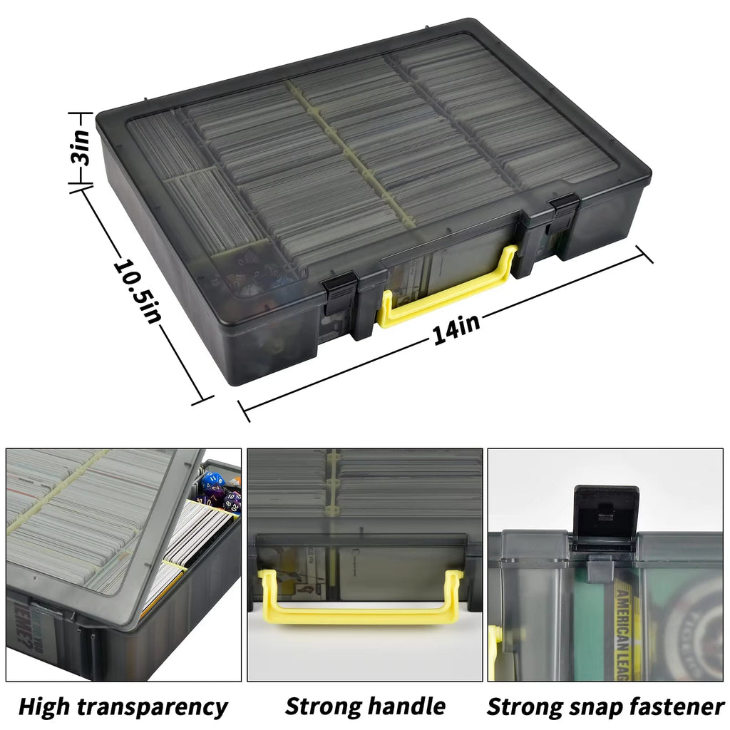 Trading Card Storage Box, 2300+ Playing Card Case Holder Organizer Compatible with PM Tcg/For Yugioh/For Cah/For Phase 10