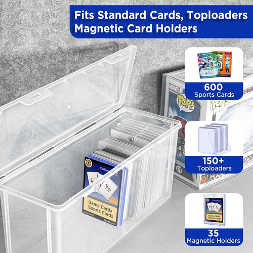 10 PCS Trading Card Storage Box Set, Plastic Top Loaders Storage Box, Fit for St
