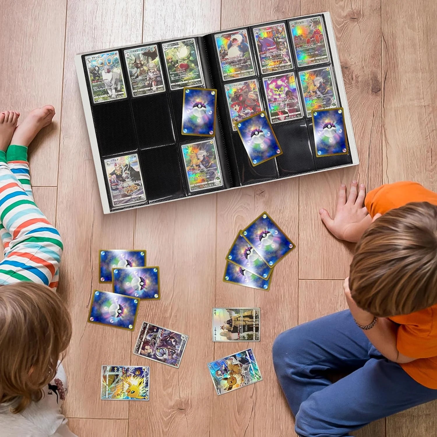 Trading Cards Binder,9 Pockets Trading Card Binder Sleeves , 360 Side Trading Card Holder Carrying Card Case Fit for Baseball Cards, Trading Cards, Football Cards(White)