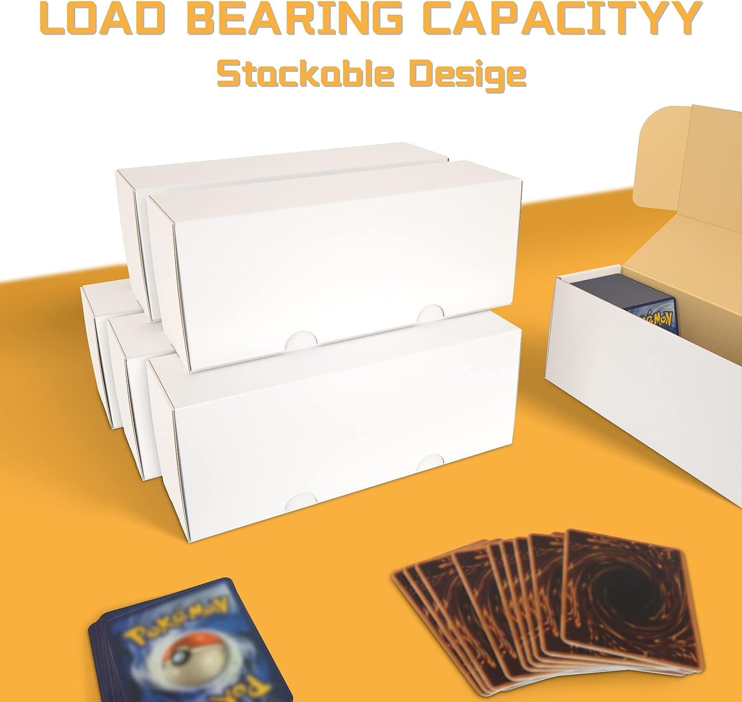 Sports Card Storage Boxes, 6-Pack Cardboard Card Storage Box for Baseball Cards