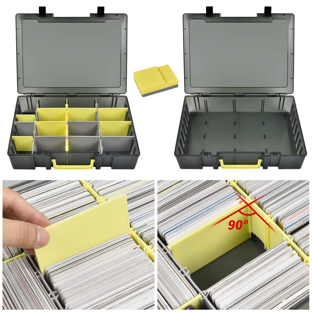 Trading Card Storage Box, 2300+ Playing Card Case Holder Organizer Compatible with PM Tcg/For Yugioh/For Cah/For Phase 10