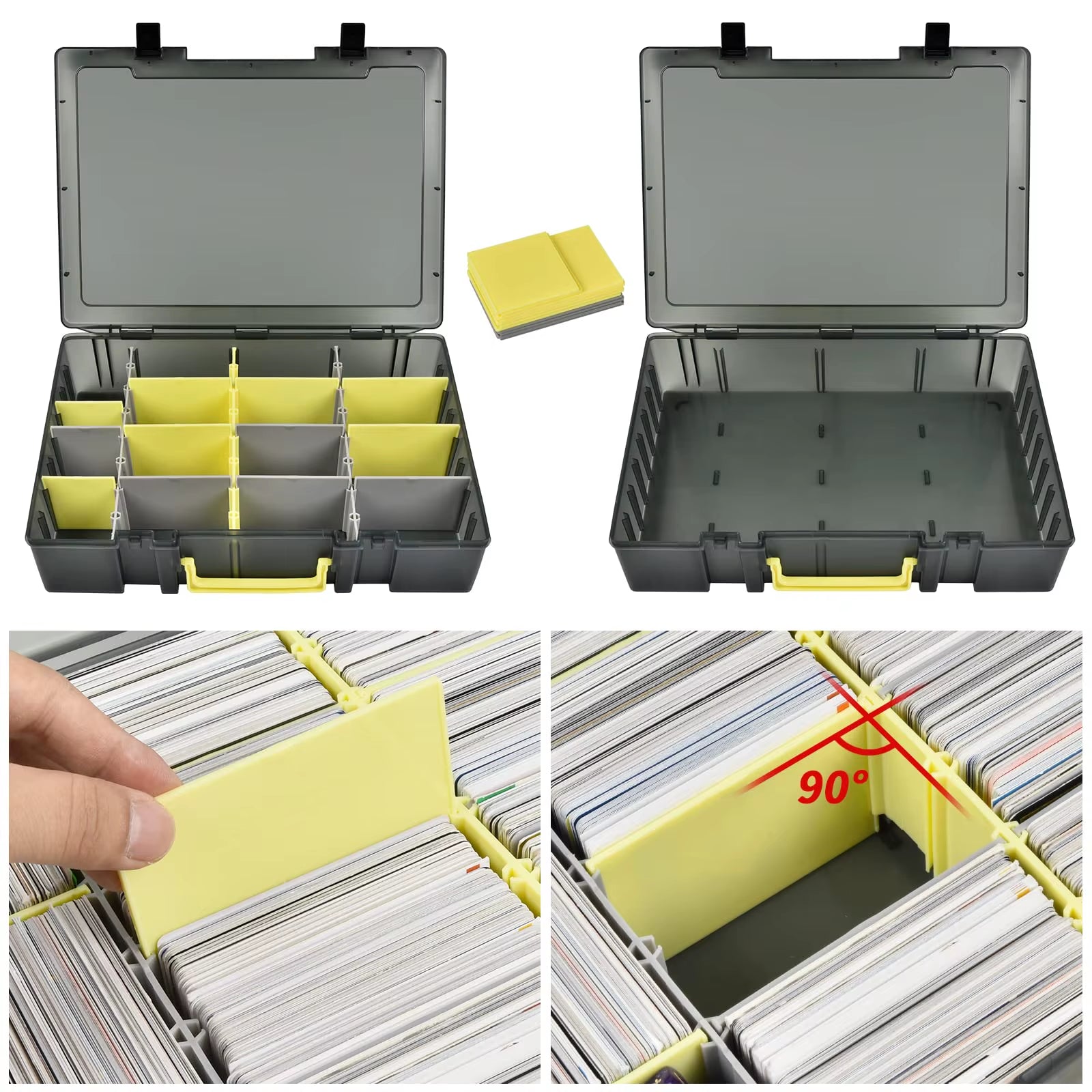 Trading Card Storage Box, 2300+ Playing Card Case Holder Organizer Compatible with PM Tcg/For Yugioh/For Cah/For Phase 10