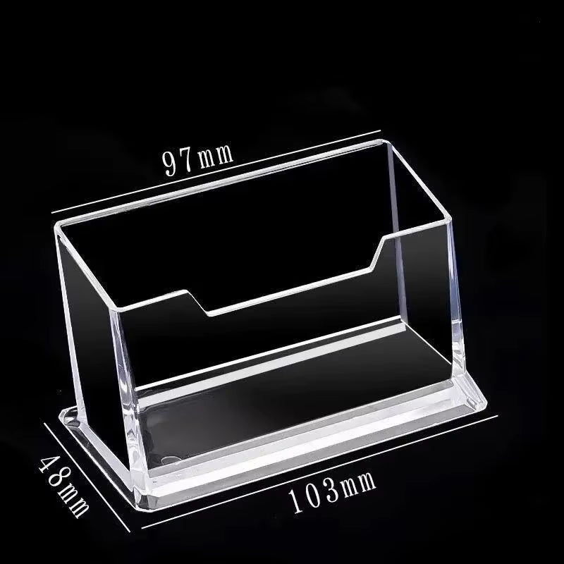 1Pcs Clear Desk Shelf Box Storage Display Stand Acrylic Plastic Transparent Desktop Bussiness Card Holder Place Card Holder