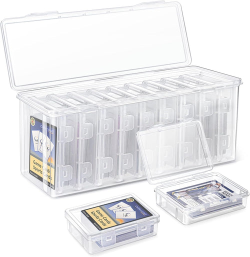 10 PCS Trading Card Storage Box Set, Plastic Top Loaders Storage Box, Fit for St