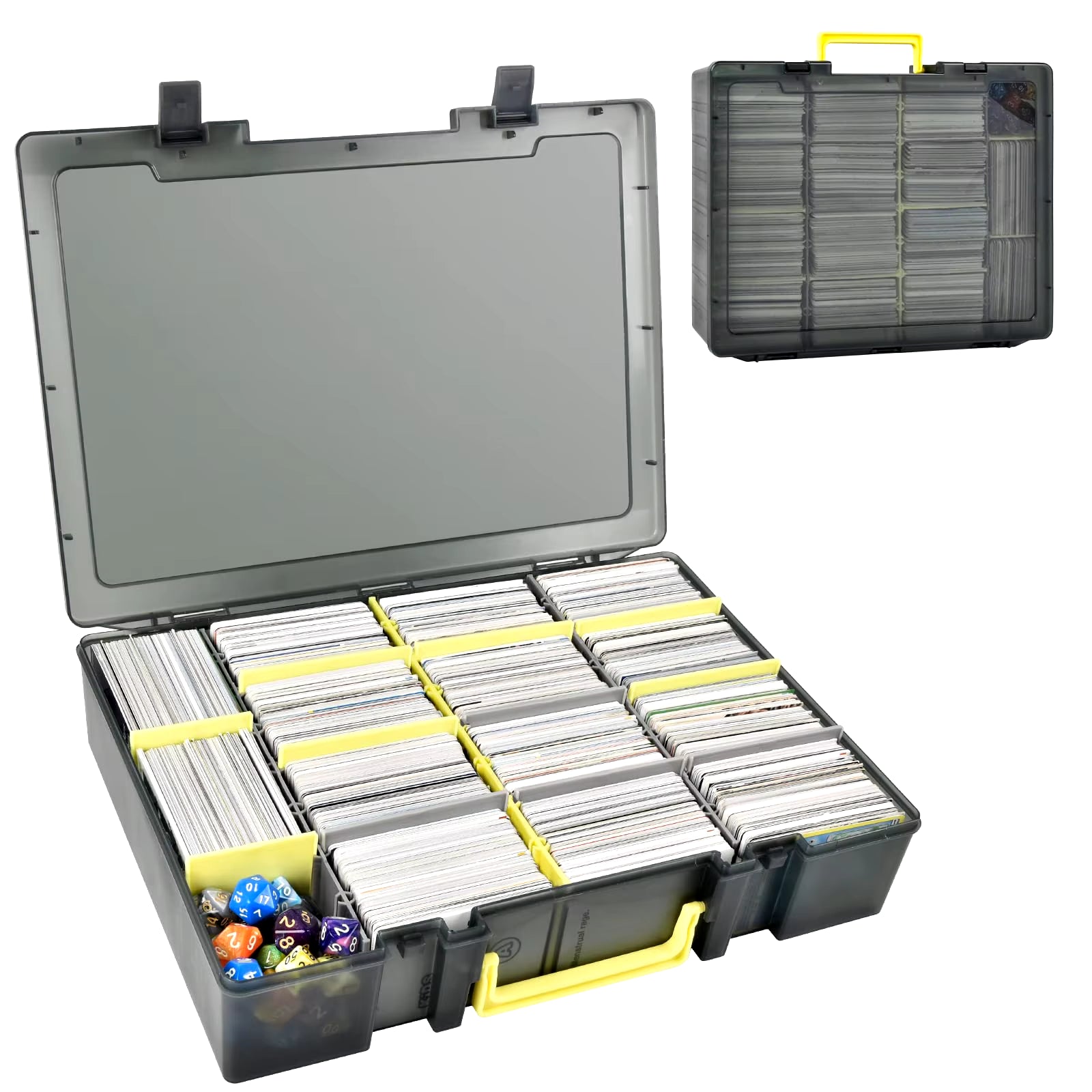 Trading Card Storage Box, 2300+ Playing Card Case Holder Organizer Compatible with PM Tcg/For Yugioh/For Cah/For Phase 10