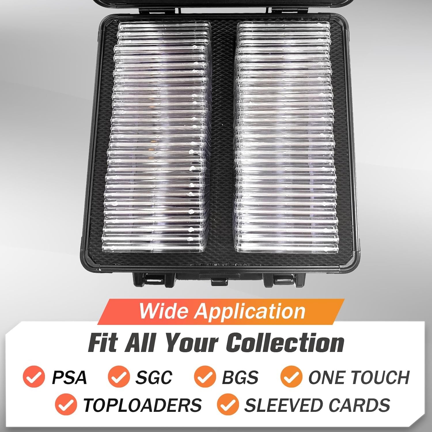 Graded Card Storage Box, Graded Card Storage Case Compatible with 56 Card Slabs,