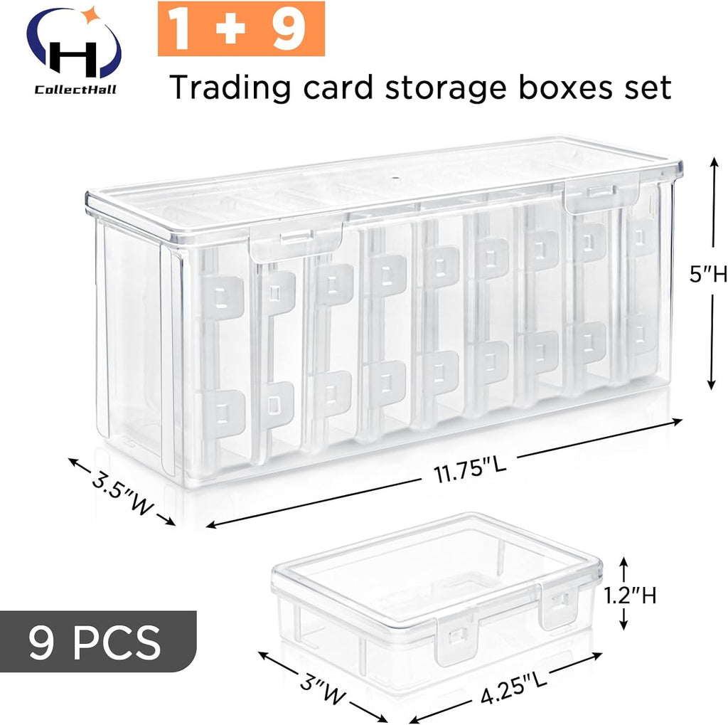 10 PCS Trading Card Storage Box Set, Plastic Top Loaders Storage Box, Fit for St
