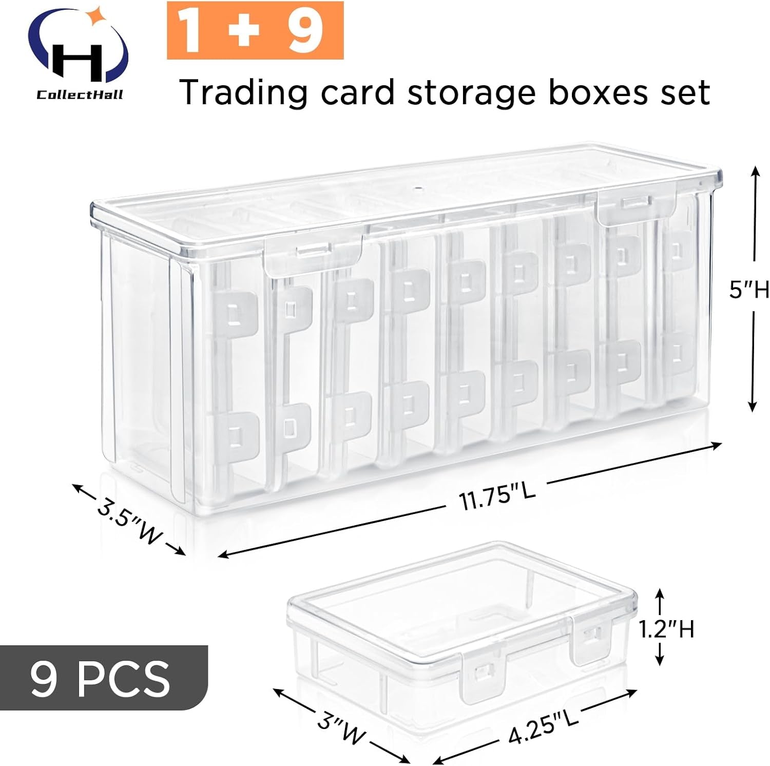 10 PCS Trading Card Storage Box Set, Plastic Top Loaders Storage Box, Fit for St