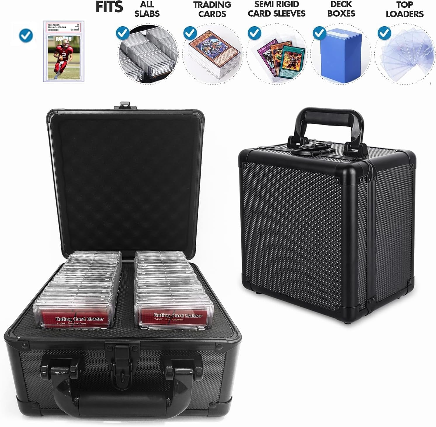 Graded Card Storage Box, Graded Card Storage Case Compatible with 56 Card Slabs,