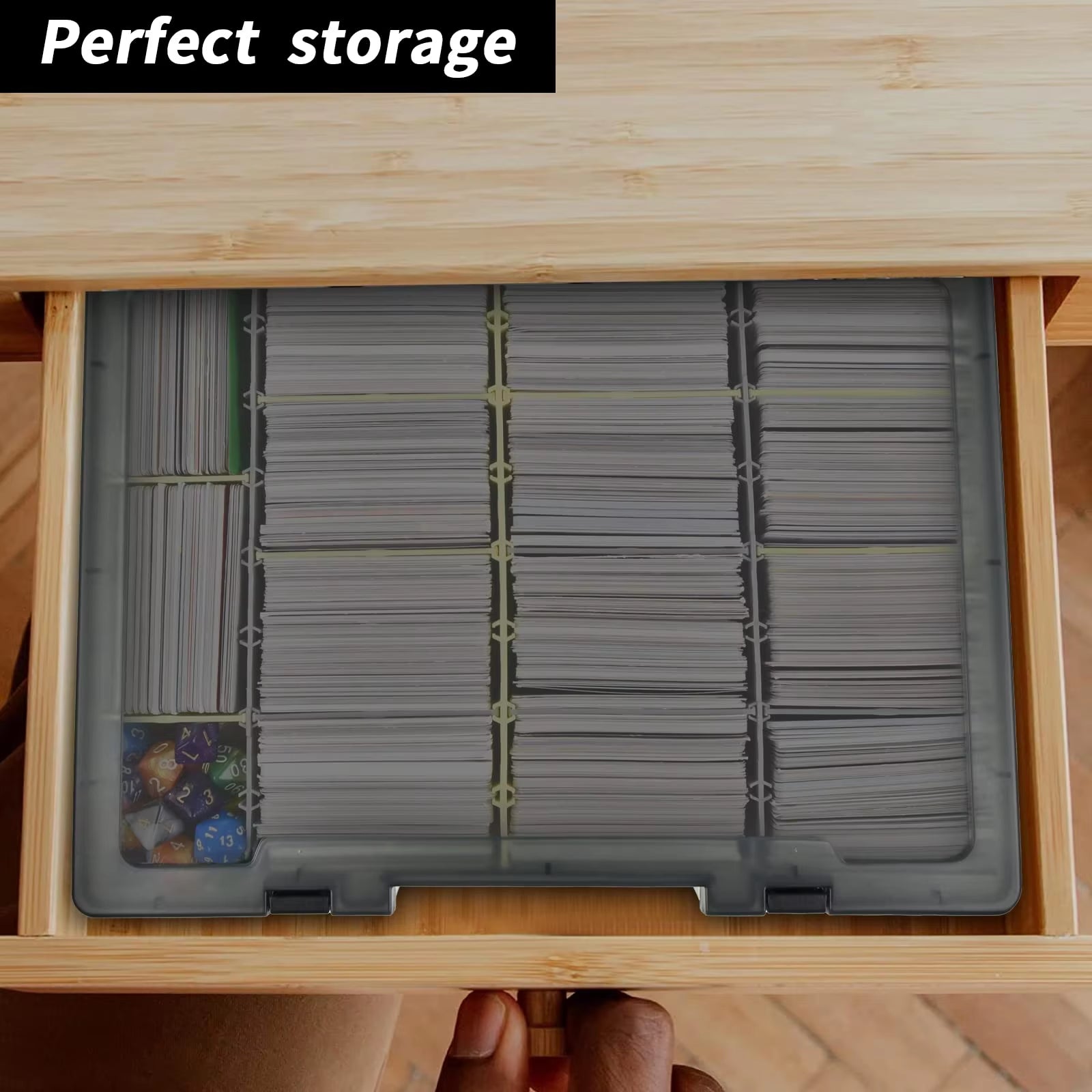 Trading Card Storage Box, 2300+ Playing Card Case Holder Organizer Compatible with PM Tcg/For Yugioh/For Cah/For Phase 10