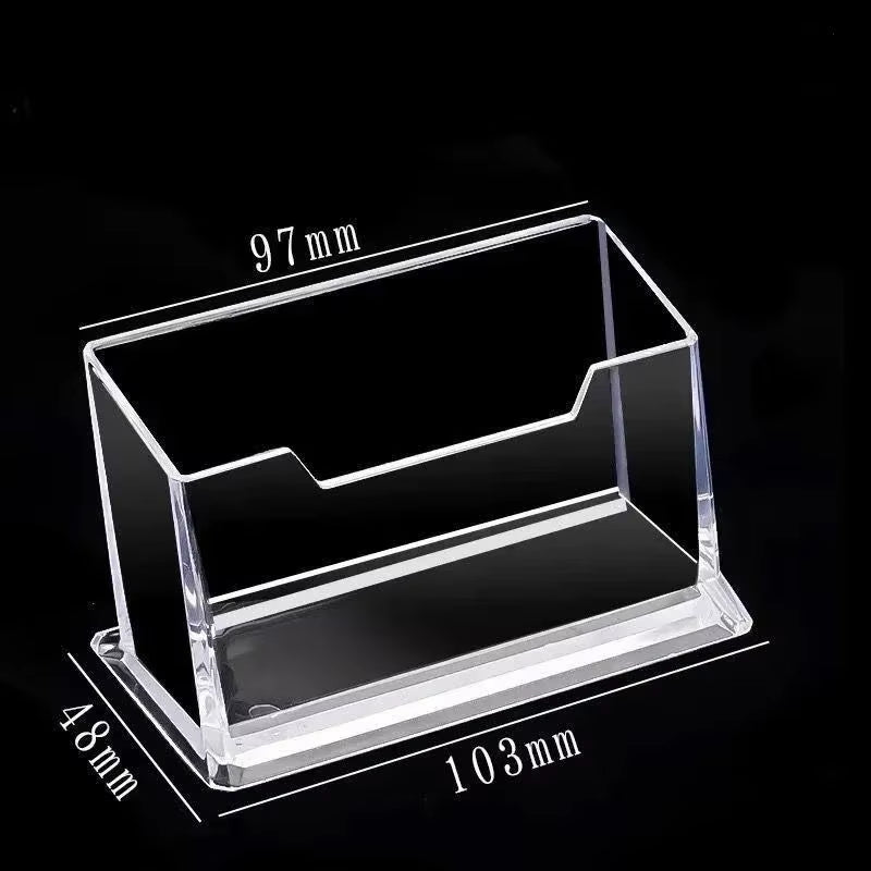 1Pcs Clear Desk Shelf Box Storage Display Stand Acrylic Plastic Transparent Desktop Bussiness Card Holder Place Card Holder