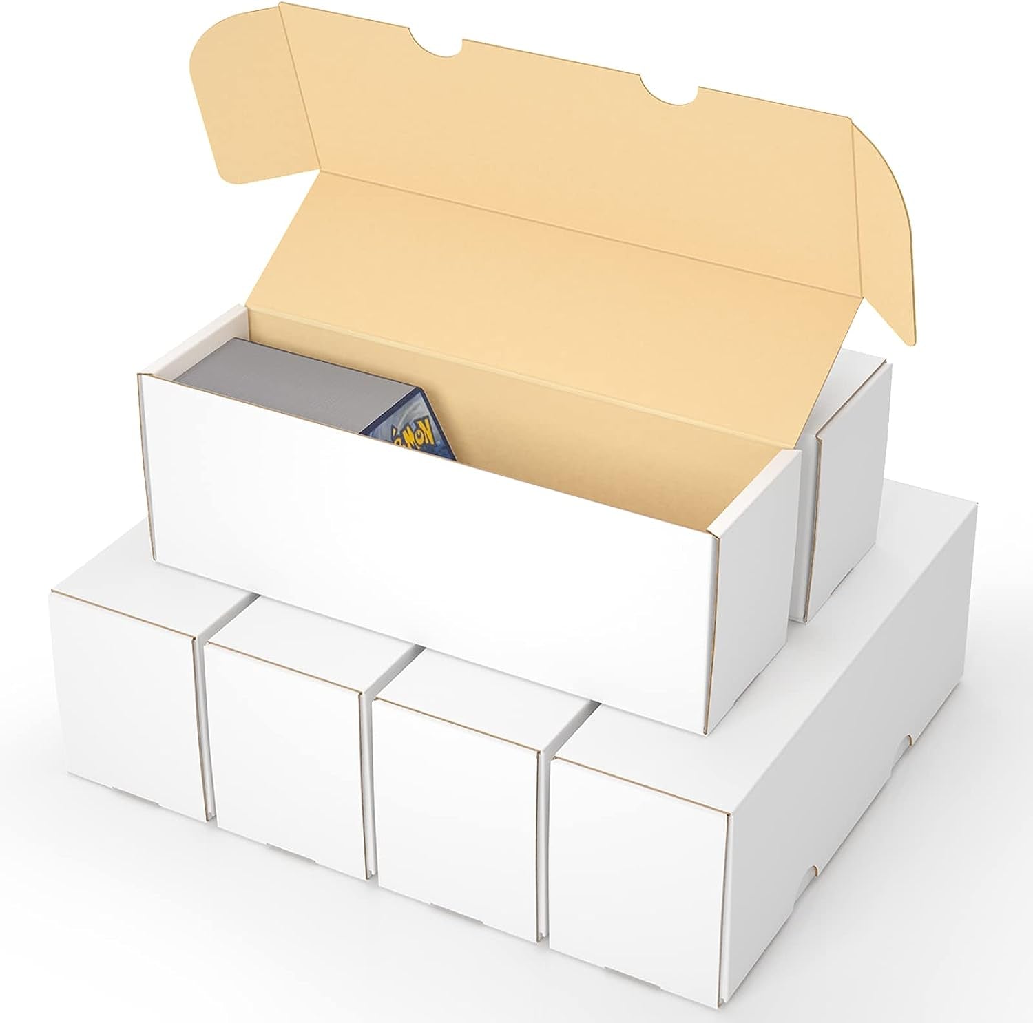 Sports Card Storage Boxes, 6-Pack Cardboard Card Storage Box for Baseball Cards