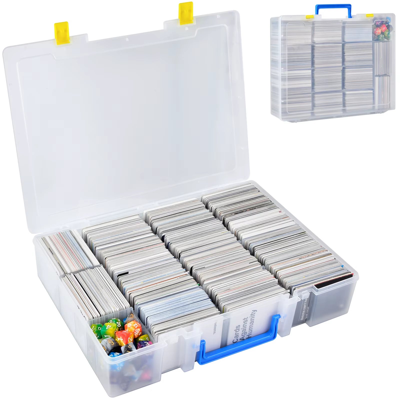 Trading Card Storage Box, 2300+ Playing Card Case Holder Organizer Compatible with PM Tcg/For Yugioh/For Cah/For Phase 10