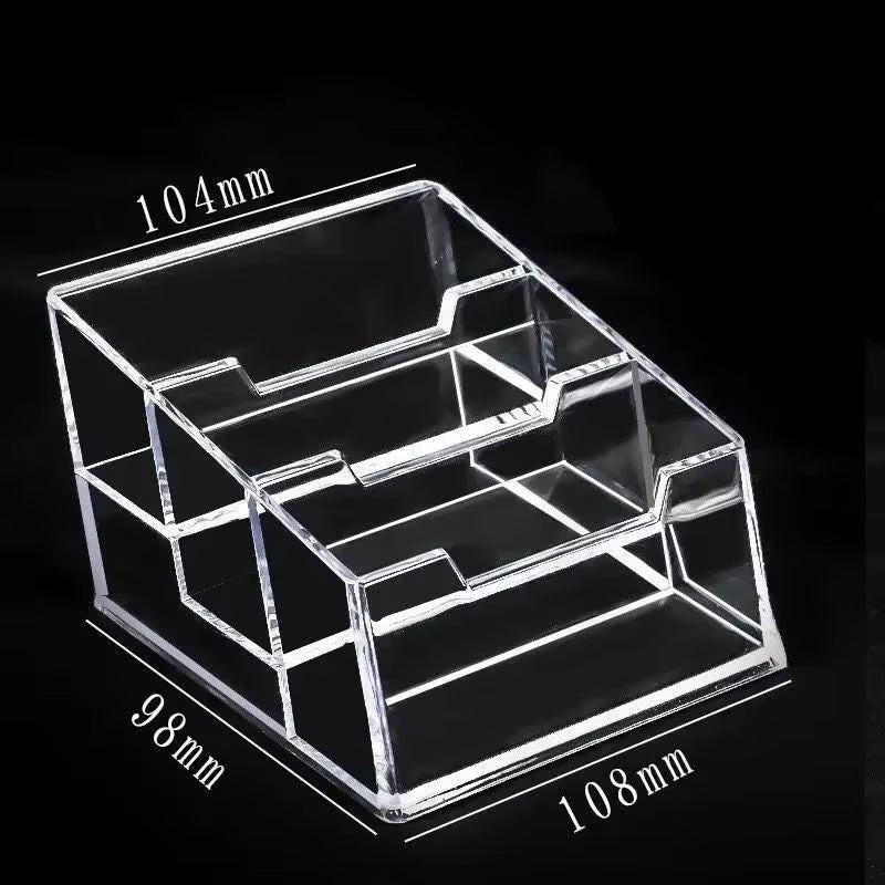 1Pcs Clear Desk Shelf Box Storage Display Stand Acrylic Plastic Transparent Desktop Bussiness Card Holder Place Card Holder