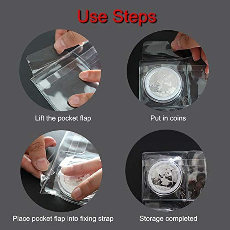 30 Pocket Coin Pages, 10 Sheets Plastic Coin Holders Stamp Collector Supplies